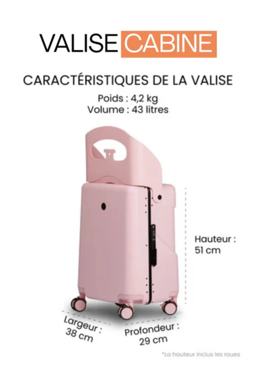 Valise cabine Enfant avec Siège